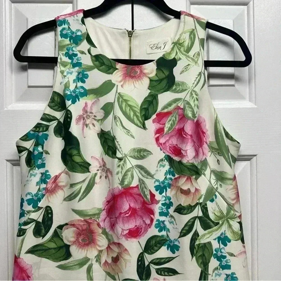 ELIZA J FLORAL MINI SHIFT DRESS SPRING EASTER SUMMER Women’s size 10 - Picture 3 of 11